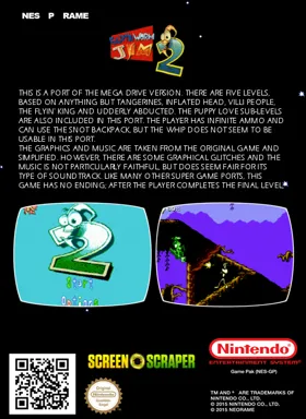 Earthworm Jim 2 (Europe, Asia) (En) (Super Game) (Aftermarket) (Pirate) box cover back